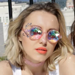 AE Retro Round Kaleidoscope Glasses Womens