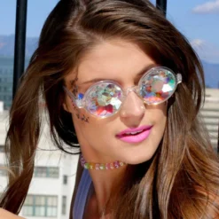 AE Retro Round Kaleidoscope Glasses Womens