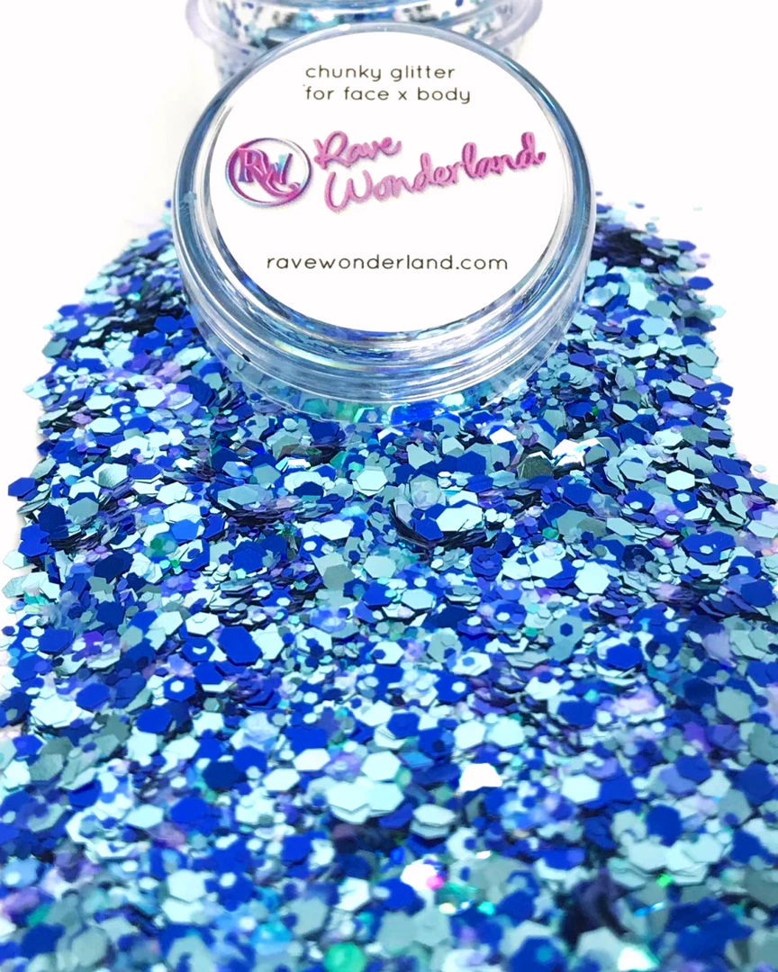 Xucai Accessories Ocean Siren Blue Turquoise Body And Face Festival Glitter (Large 15 Grams) 1 Xucai Accessories Ocean Siren Blue Turquoise Body And Face Festival Glitter (Large 15 Grams)