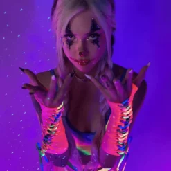 J. Valentine Over The Rainbow Lace Up Mesh Gloves