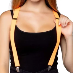 Leg Avenue Womens Stretchy Neon Elastic Clip On Suspenders