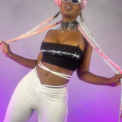 AE Black All Tied Up Bootcut Pants New