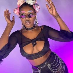 AE Bubble-icious Sheer Front-Tie Top New