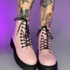 Qupid Bubblegum Pink Lace-Up Boots