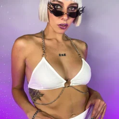 OhYes Fashion Urban Nights Chained Halter Top New