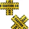 Pastease Plus X: Crossed Caution Tape Nipple Pasties