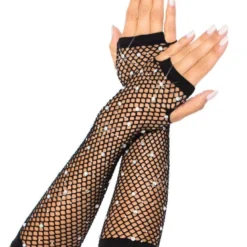 Leg Avenue Rhinestone Fishnet Arm Warmers Womens