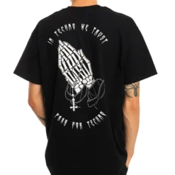 555stickers Pray For Techno Skeleton T