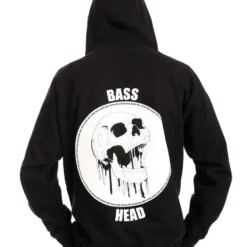 555stickers Bass Head Melting Skull Hoodie Tops