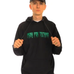 555stickers Green Pray For Techno Hoodie Mens