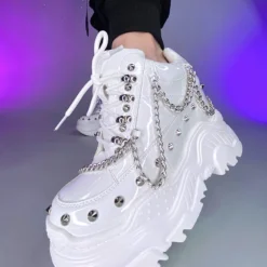 Realplay Corp Patent White Space Candy Chain Sneakers Womens