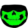 AE Mens Skull Glow In The Dark/Blacklight Reactive Black Cloth Face Mask
