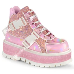 Pleasers Demonia Slacker Holo Pink Ankle Boots Shoes 9 Pleasers Demonia Slacker Holo Pink Ankle Boots Shoes