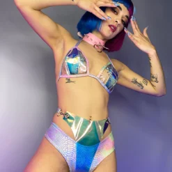 J. Valentine Cyber Prom PVC Vinyl Bra Top New